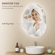 Asymmetric LED bathroom mirror, 70 x 50 cm: anti-fog area on the glass