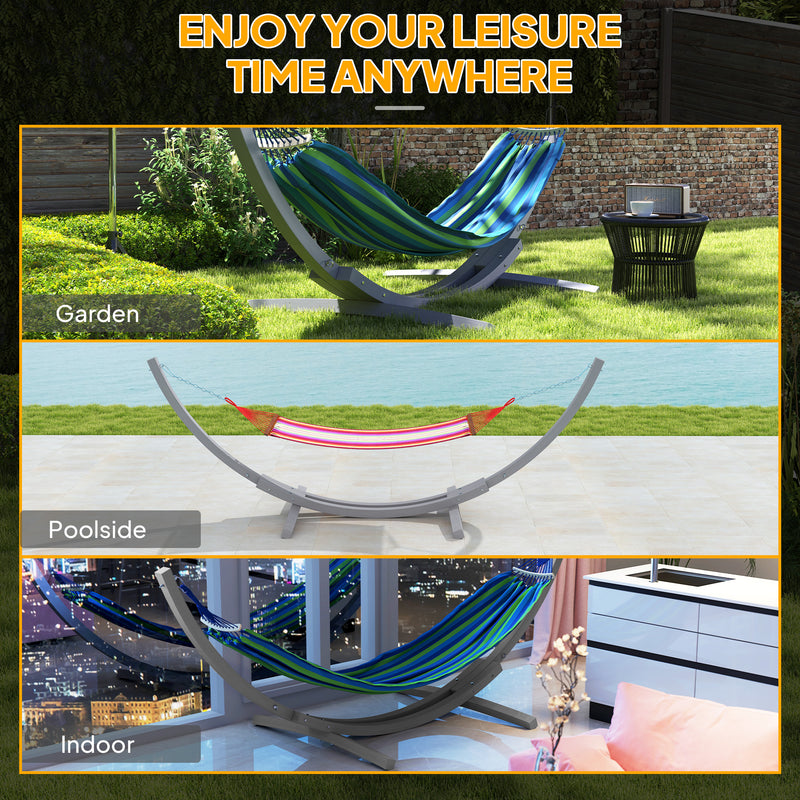 Grey 3.25m Wooden Hammock Stand Universal Fit for Garden Camping and Picnics by Outsunny