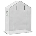 Walk In Greenhouse PE Cover Replacement With Roll Up Door And Windows For Garden Use White