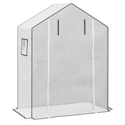 Walk In Greenhouse PE Cover Replacement With Roll Up Door And Windows For Garden Use White