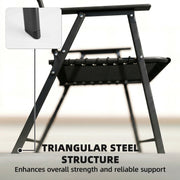 Folding Garden Chairs Set of 4 for Comfortable Outdoor Seating Black Outsunny