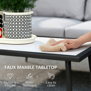 Light Grey 4 Seater Rattan Patio Furniture Set with Cushions by Outsunny