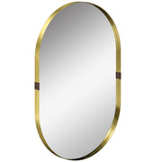 Wall Mirror with Deep Frame for Brightening Hallways or Living Rooms Gold Homcom