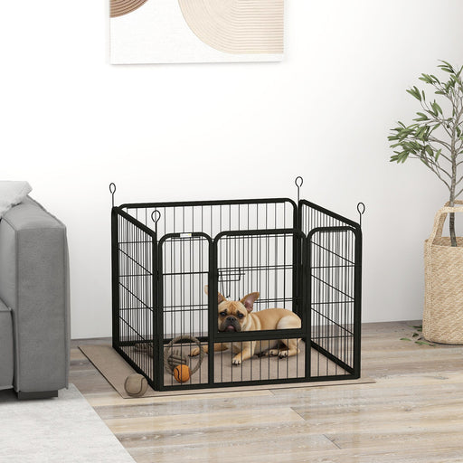 Heavy Duty Foldable Dog Playpen 4 Panel Puppy Exercise Pen for Indoor and Outdoor Use Grey