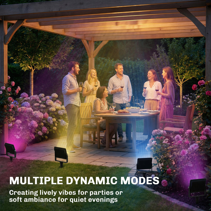 Garden Lighting Set with Remote Control for Easy Outdoor Mood Lighting Black Outsunny