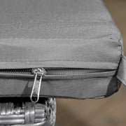 Set of Four Dark Grey Armless Rattan Garden Chairs With Cushions Weather Resistant by Outsunny