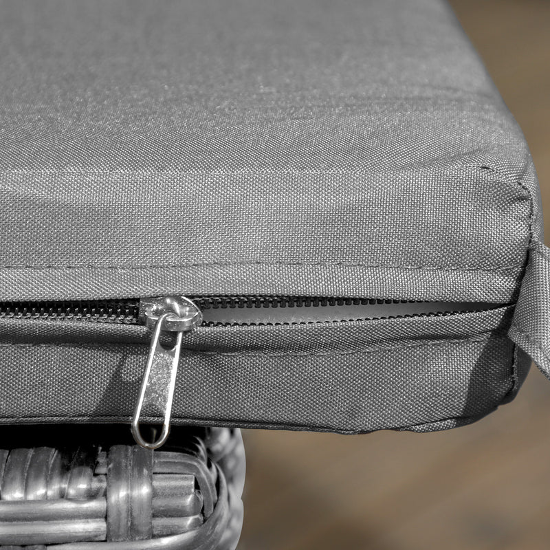 Set of Four Dark Grey Armless Rattan Garden Chairs With Cushions Weather Resistant by Outsunny