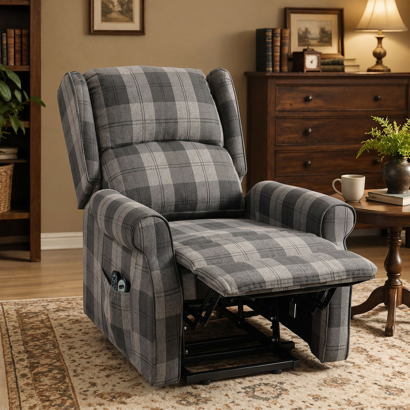 Electric Riser Recliner Chair With Massage and Power Lift for Easy Standing Grey