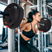 30kg Weight Plates Set With Two 10kg and Two 5kg Cast Iron Discs For Home Gym Black AOSOM