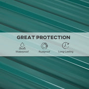 Green Galvanised Metal Roofing Sheets Pack of 24 for Greenhouse Shed Garage 129 x 45cm by Outsunny