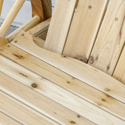 Natural Wooden Adirondack Rocking Chair Set of 2 for Garden Patio or Porch Lounging Comfort