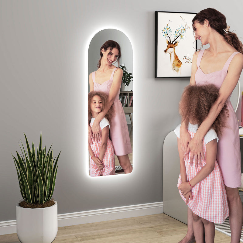 Full Length Arch Mirror with LED Lights 120 x 40 cm