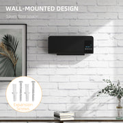 Wall Mounted Electric Heater 2kW with Adjustable Thermostat for Home or Office Use Black