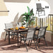 Set of Four Folding Outdoor Chairs Black and Grey Lightweight by Outsunny