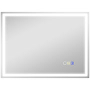 Silver LED Bathroom Mirror 60 x 80 cm with Bluetooth and Anti Fog Function by HOMCOM