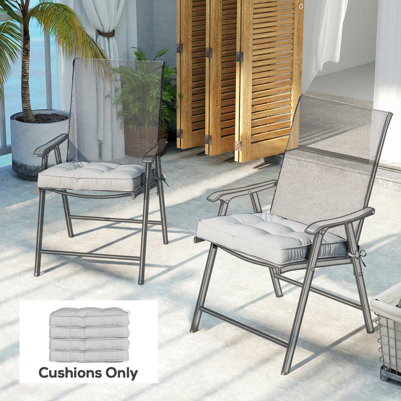 Garden Chair Cushions Set of 4 for Extra Comfort and Support Light Grey