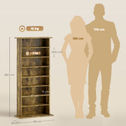 Tall CD Storage Tower Unit With 360 Degree Rotating Base For Home Organisation Rustic Brown Homcom