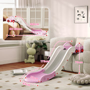 Extended Kids Slide for Bed or Sofa Easy Assembly and Storage for Indoor Play, Pink