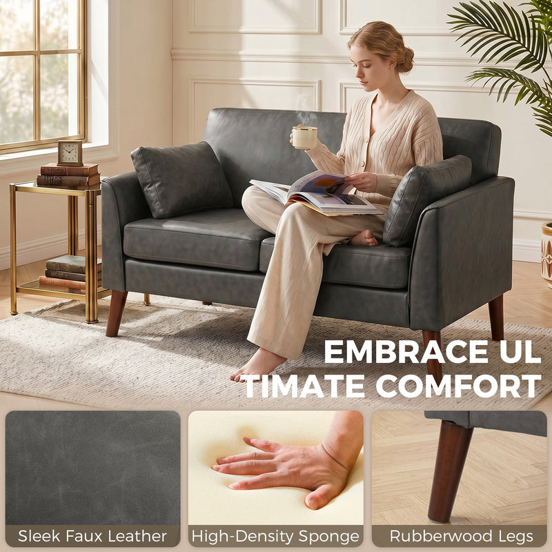 2 Seater Compact Sofa - Grey