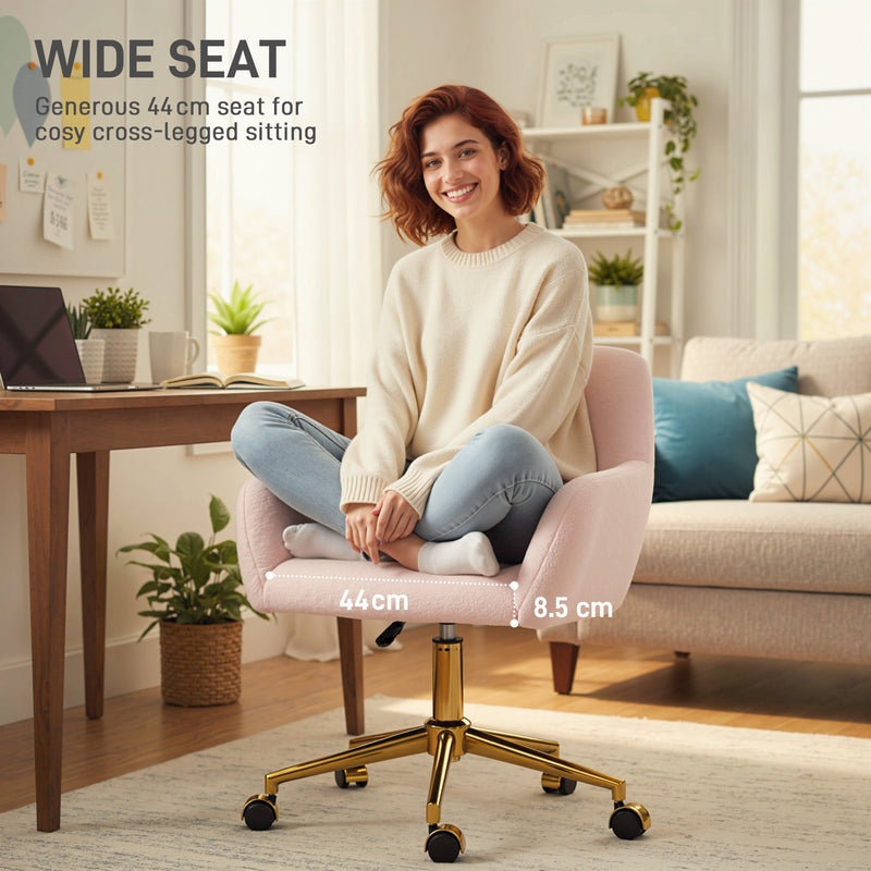 Office Chair with Soft Faux Fur and Adjustable Height for Comfortable Home Working