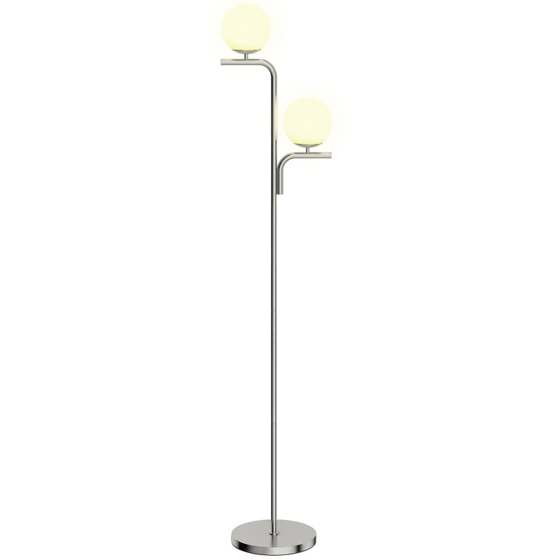 Floor Lamp with Adjustable Light Temperatures and Foot Switch for Living Room or Bedroom