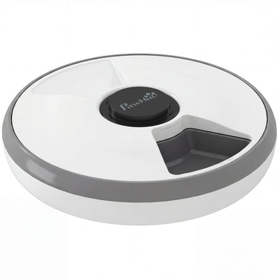 Automatic Cat Feeder With 6 Meal Scheduler and Ice Pack for Fresh Food White Grey AOSOM