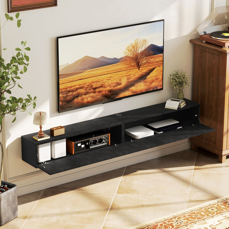 Floating TV Stand with Hidden Storage for Clutter-Free Lounge and Extra Floor Space