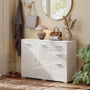 Sideboard with Adjustable Shelf for Organised Storage High Gloss White AOSOM