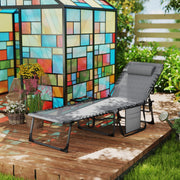 Grey Five Position Reclining Sun Lounger for Outdoor Comfort by Outsunny