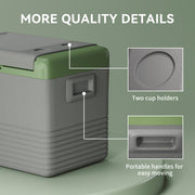 40L Portable Car Fridge Freezer with Dual Zone and LCD Display Light Green by Outsunny AOSOM