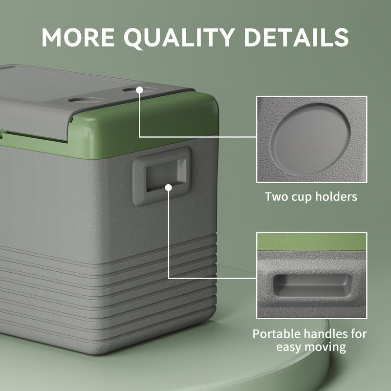 40L Portable Car Fridge Freezer with Dual Zone and LCD Display Light Green by Outsunny AOSOM