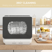 Compact Tabletop Dishwasher with 6 Wash Programs Ideal for Small Kitchens White