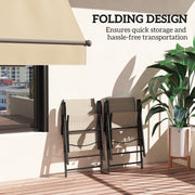 Set of Two Folding Outdoor Chairs Brown and Black Weather-Resistant by Outsunny