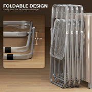 Folding Chairs Set of 4 Space Saving Clear Acrylic for Kitchen Dining or Home Office AOSOM