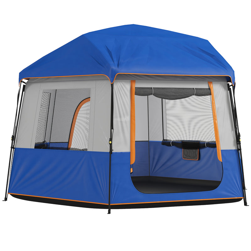 Family Tent for 6 With Quick Setup and Weather Protection for Garden or Beach Blue