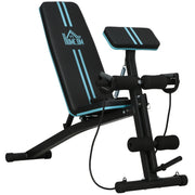 Foldable Adjustable Weight Bench for Strength Training and Sit Ups in Blue by HOMCOM AOSOM