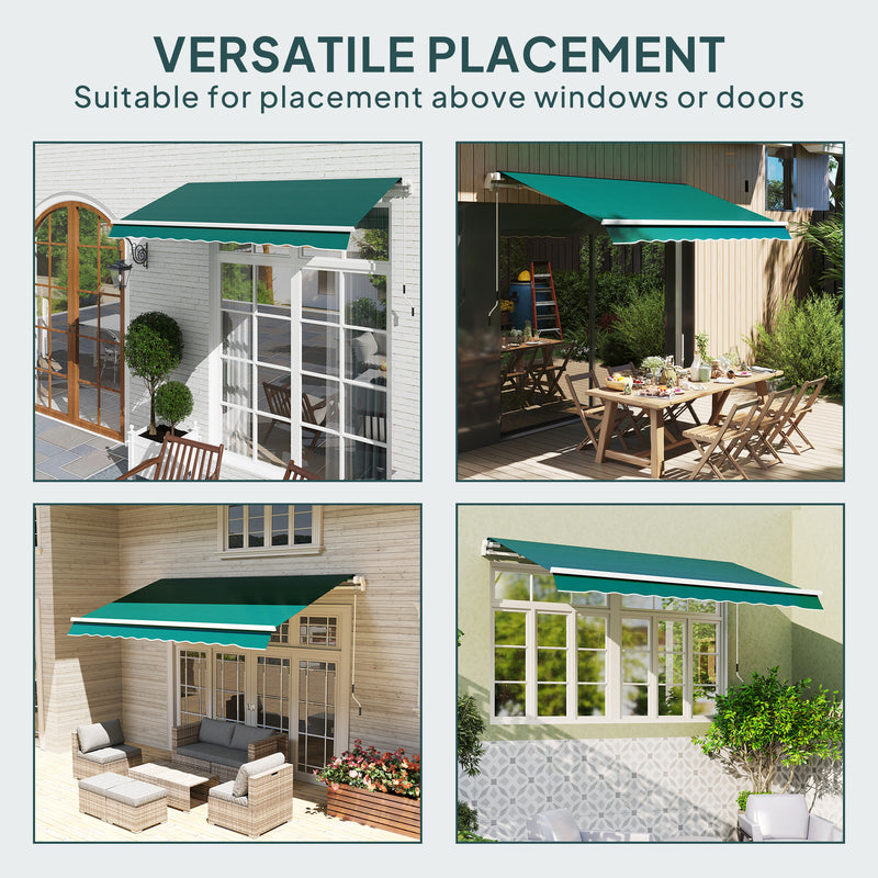 Green Awning Replacement Canopy Water Resistant UPF 50 Plus Sun Shade for 3 x 2.5m Garden by Outsunny