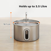 2.5L Stainless Steel Cat Water Fountain with Silent Pump and Water Level Window