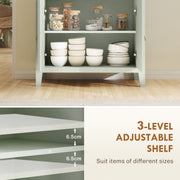 Farmhouse Style Sideboard with Storage Light Green Cabinet for Kitchen or Dining Room