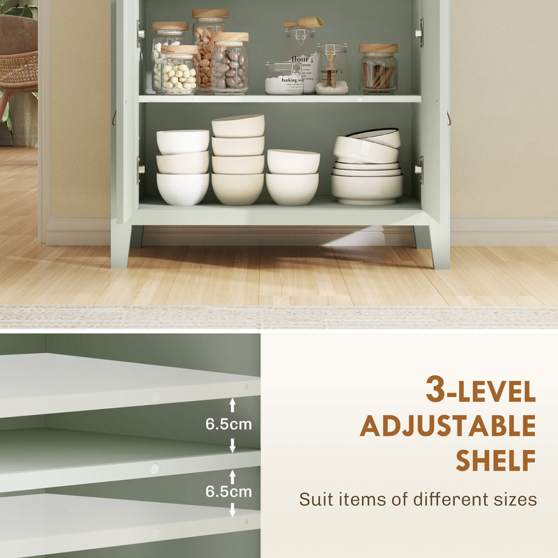 Farmhouse Style Sideboard with Storage Light Green Cabinet for Kitchen or Dining Room