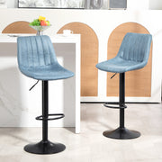 Set of 2 Retro Tub Bar Stools with Padded Seats for Kitchen or Home Bar Blue