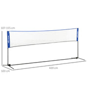 SPORTNOW 4m Badminton Net, Height Adjustable Outdoor Sports Net, with Carry Bag, for Tennis, Pickleball, Volleyball, Blue AOSOM