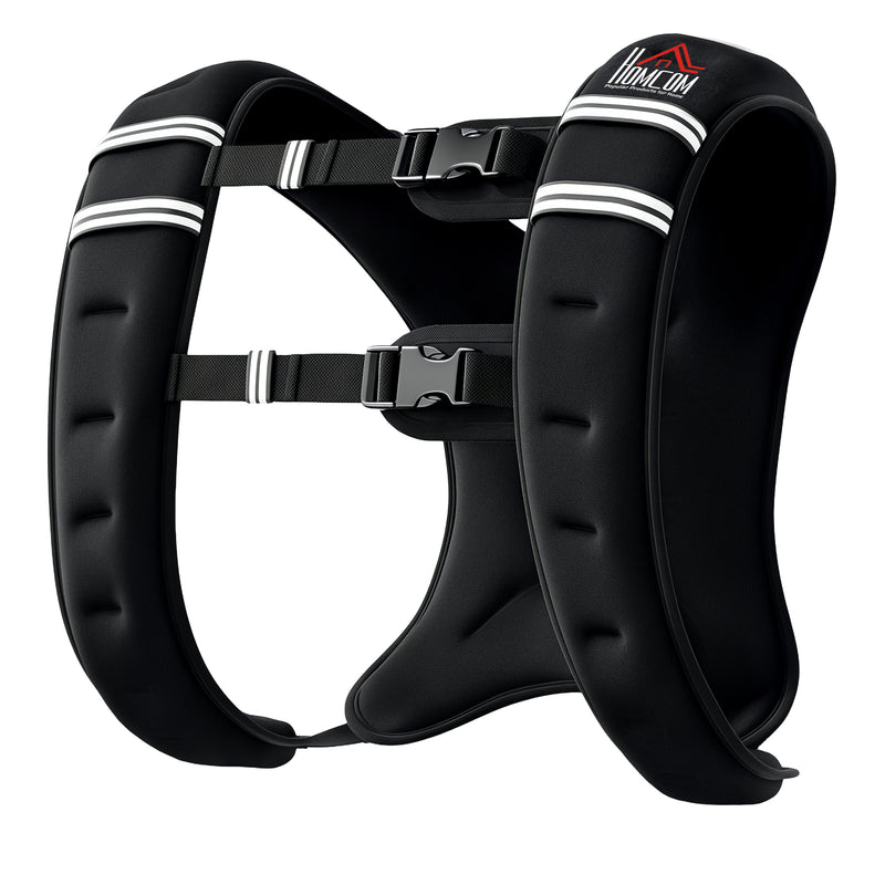 8kg Weighted Running Vest with Adjustable Straps and Reflective Strips for Training Black AOSOM