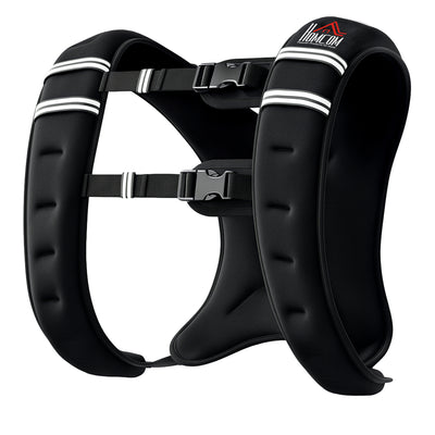 8kg Weighted Running Vest with Adjustable Straps and Reflective Strips for Training Black AOSOM