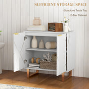 White and Gold Storage Sideboard with Elegant Design by HOMCOM