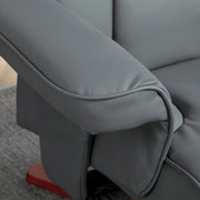 Manual Recliner Armchair with Matching Footstool for Home Comfort Lounge Grey