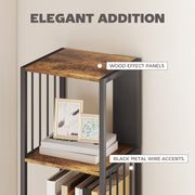 5 Tier Industrial Bookshelf With Steel Frame For Home Office Or Living Room Rustic Brown