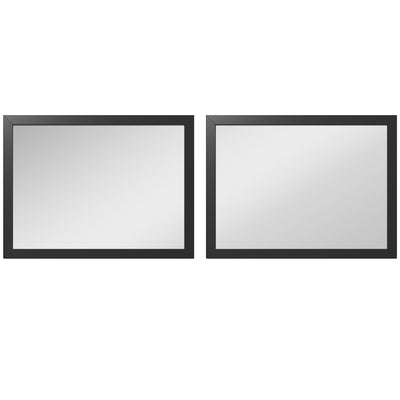 HOMCOM Wall Bathroom Mirror, 30 x 40 cm Wall-Mounted Mirror for Living Room, Bedroom, Hallway, Set of 2, Black AOSOM