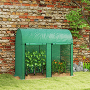 Walk In Garden Greenhouse With Zipped Door For Growing Plants And Herbs Green AOSOM