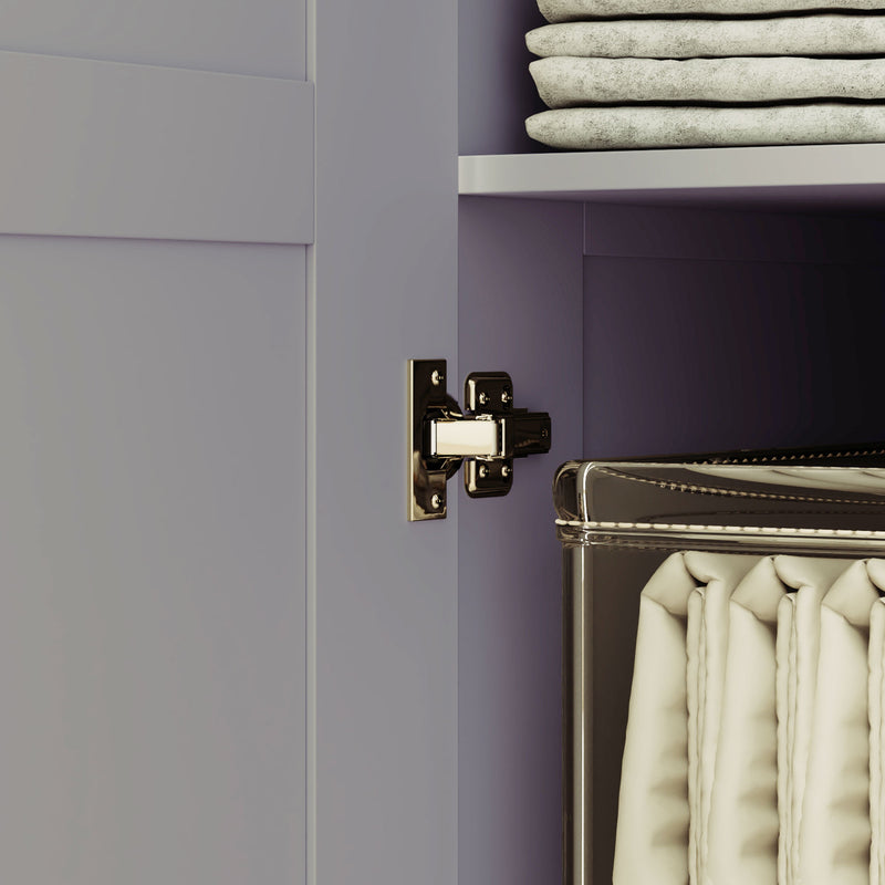 Grey Double Panelled Door Wardrobe with Shelves for Bedroom Storage by HOMCOM